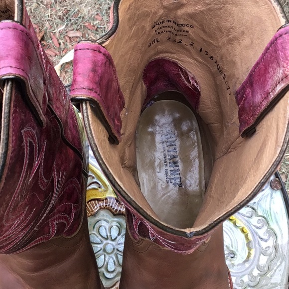 Shyanne Women’s Stryke Square Toe Brown & Pink Western Boots - Picture 14 of 16